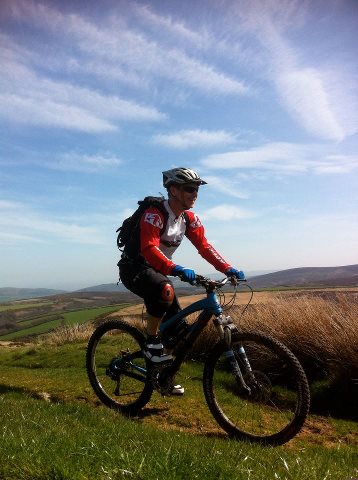 Mountain Biking across Lucott Moor towards Lucott Cross. Discover Moor.http://www.discovermoor.co.uk/