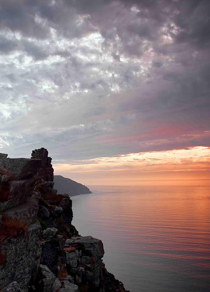 The sun sets on Exmoor's North Devon coast - not far from Valley of the Rocks. Photo by Dave Rowlatt