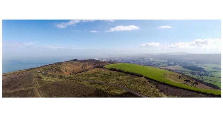 High above North Hill,  looking over Minehead towards the Quantock hills. Photo by Paul Feeney