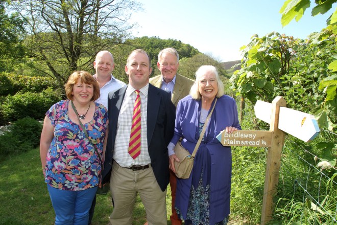 Descendents of Samuel Taylor Coleridge at the launch of the Coleridge Way extension: Rosalind Thomas [Great,Great.Great,Great Granddaughter] - Richard Coleridge [Great,Great,Great Grandson] - Rob Coleridge-Middleton [Great,Great,Great,Great Grandson] - Jerard Coleridge [Great,Great,Great Grandson] - Rosemary Coleridge-Middleton[Great,Great,Great Granddaughter]