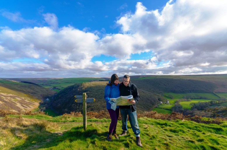 Walkers overlook the new Coleridge Way extension. Photo ENPA